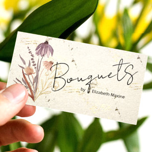 Gouden Wilde Bloem Boho Visitekaartje