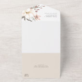 Gouden Wilde Bloem Bruiloftboog All In One Uitnodiging (Buitenkant)