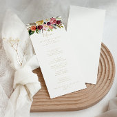 Gouden Wilde Veer Boho Tropisch Bloemen Diner Menu