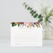 Gouden Wilde Veer Boho Tropische Bloemen Bruiloft Briefkaart (Staand voorkant)