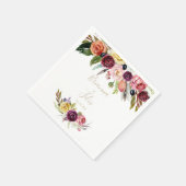 Gouden Wilde Veer Boho Tropische Bloemen Bruiloft Servet (Hoek)