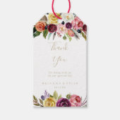 Gouden Wilde Veer Boho Tropische Bruiloft Dank u Cadeaulabel (Voorkant)