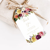 Gouden Wilde Veer Boho Tropische Bruiloft Dank u Cadeaulabel