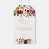 Gouden Wilde Veer Boho Tropische Bruiloft Welkom Cadeaulabel (Voorkant)