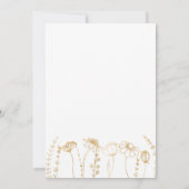 Gouden Wildflower Schets Bruiloft Diner Repetitie Kaart (Achterkant)