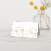 Gouden Wildflower Schets Eenvoudige Bloemen Plaatskaartje (Voorkant)