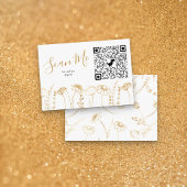 Gouden Wildflower Schets Online RSVP QR Code Informatiekaartje
