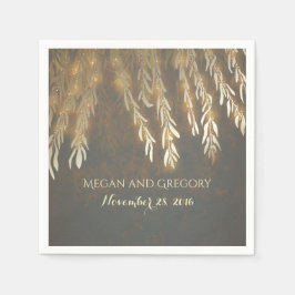  Gouden Wilg Boomtakken Huwelijk Servet