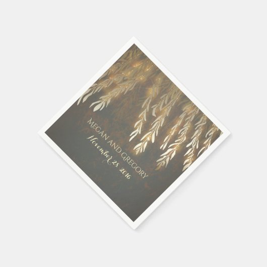  Gouden Wilg Boomtakken Huwelijk Servet (Hoek)