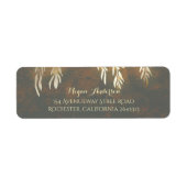 Gouden Willow Tree takken bruiloft Etiket (Voorkant)