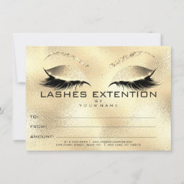 Gouden wimperextensie make-up certificaat cadeau
