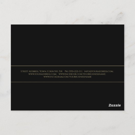 Gouden Wimpers Dank U Eenvoudig Zwart Briefkaart (Achterkant)