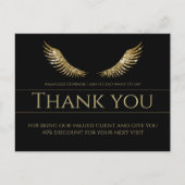 Gouden Wimpers Dank U Eenvoudig Zwart Briefkaart (Voorkant)