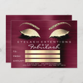 Gouden Wimpers Extensie Make-up Certificaat Cadeau (Voorkant / Achterkant)