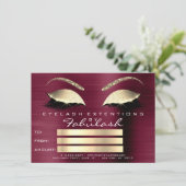 Gouden Wimpers Extensie Make-up Certificaat Cadeau (Staand voorkant)