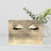 Gouden Wimpers Extensie Make-up Certificaat Cadeau (Staand voorkant)