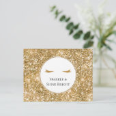 Gouden Wimpers girly glam glitter Briefkaart (Staand voorkant)