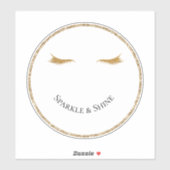 Gouden Wimpers girly glam glitter glimlach Sticker (Vel)