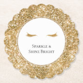 Gouden Wimpers girly glam glitter Kartonnen Onderzetters (Voorkant)