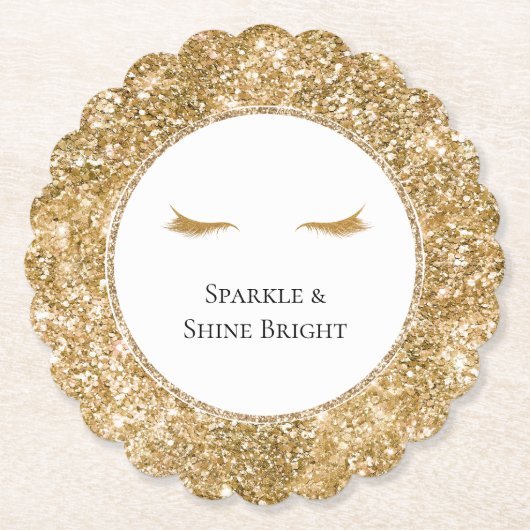 Gouden Wimpers girly glam glitter Kartonnen Onderzetters (Voorkant)