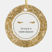 Gouden Wimpers girly glam glitter Keramisch Ornament (Voorkant)