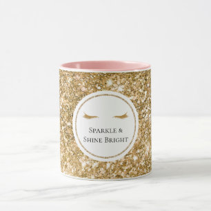 Gouden Wimpers girly glam glitter Mok