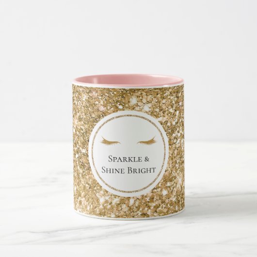 Gouden Wimpers girly glam glitter Mok (Midden)