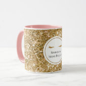 Gouden Wimpers girly glam glitter Mok (Voorkant links)