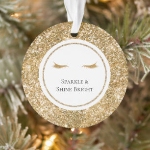 Gouden Wimpers girly glam glitter Ornament