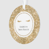 Gouden Wimpers girly glam glitter Ornament (voorkant)
