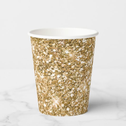 Gouden Wimpers girly glam glitter Papieren Bekers (Achterkant)