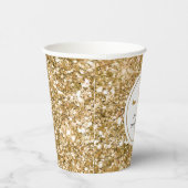 Gouden Wimpers girly glam glitter Papieren Bekers (Rechts)