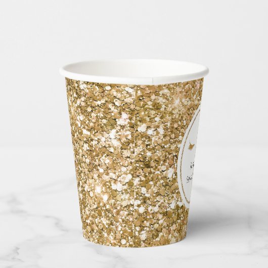 Gouden Wimpers girly glam glitter Papieren Bekers (Rechts)