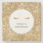 Gouden Wimpers girly glam glitter Stenen Onderzetter (Voorkant)