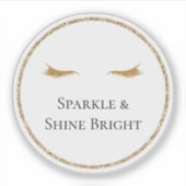 Gouden Wimpers girly glam glitter Sticker (Voorkant)