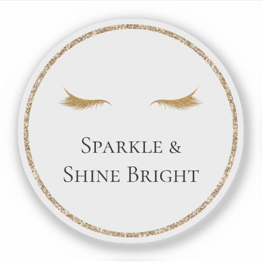 Gouden Wimpers girly glam glitter Sticker (Voorkant)