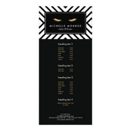 Gouden Wimpers met Mod Zwart en Wit Patroon Reclamekaart