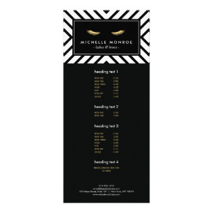 Gouden Wimpers met Mod Zwart en Wit Patroon Reclamekaart