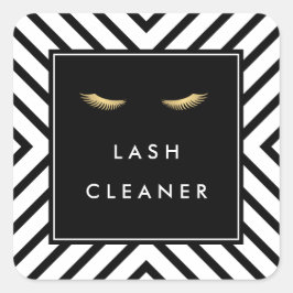 Gouden Wimpers met Mod Zwart en Wit Patroon Vierkante Sticker