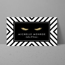 Gouden Wimpers met Mod Zwart en Wit Patroon