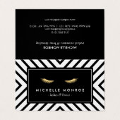 Gouden Wimpers Mod Patroon Salon Aftercare Visitekaartje (Buitenkant ongevouwen)