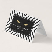 Gouden Wimpers Mod Patroon Salon Aftercare Visitekaartje (Voorkant)