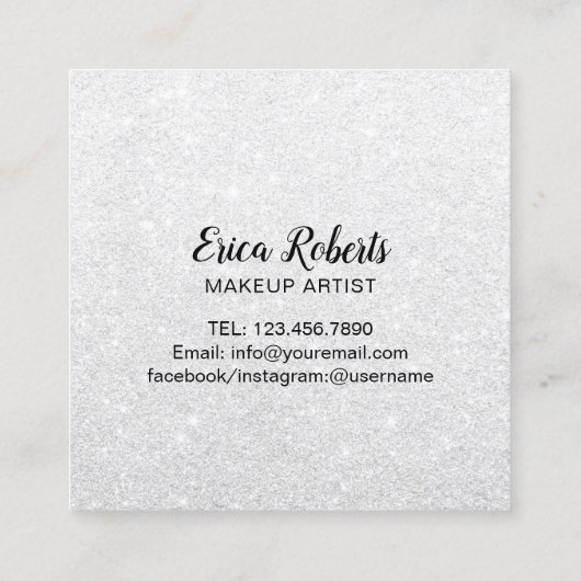 Gouden wimpers & rode lippen make-up artiest schoo vierkante visitekaartje (Achterkant)