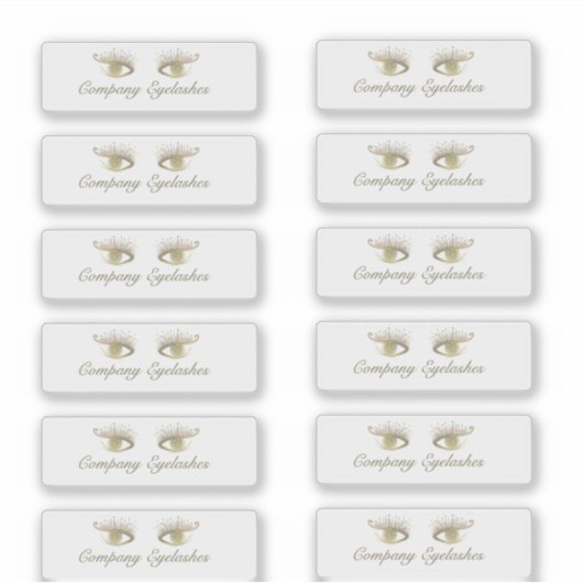 Gouden Wimpers Schoonheid Logo Verpakking Zakelijk Sticker (Voorkant)