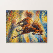 Gouden Windpaard Legpuzzel (Horizontaal)