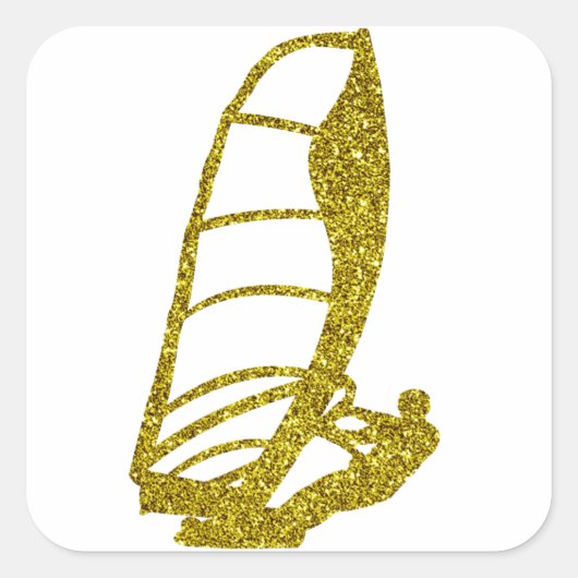 Gouden Windsurfen Sticker (Voorkant)