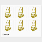 Gouden Windsurfen Sticker (Vel)