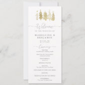 Gouden Winter Bomen Elegant Modern Huwelijksprogra (Voorkant)