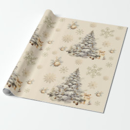 gouden winter cadeaupapier