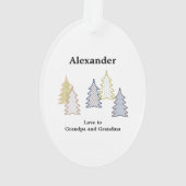 Gouden winter geruite eerste kerst foto ornament (achterkant)